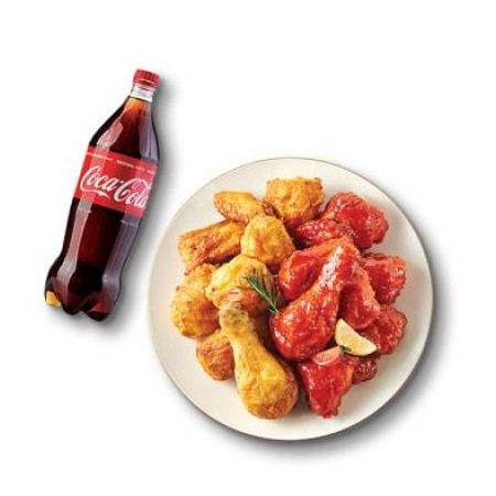 굽네치킨 양념히어로 반반+콜라1.25L