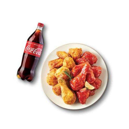 굽네치킨 양념히어로 반반+콜라1.25L