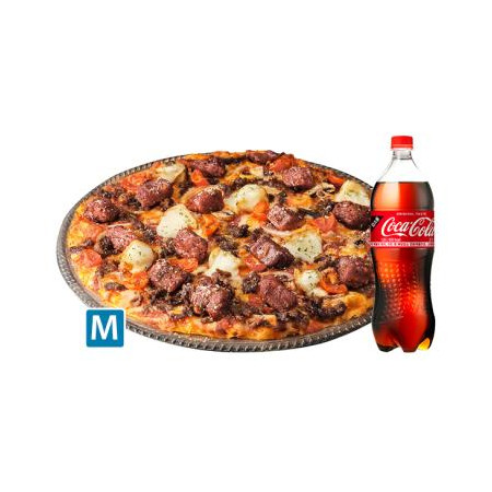 도미노피자 와일드 와일드 웨스트 스테이크 피자 M+콜라 1.25L