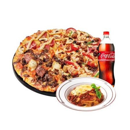 도미노피자 베스트콰트로 피자L + 뉴치볼 + 콜라1.25L