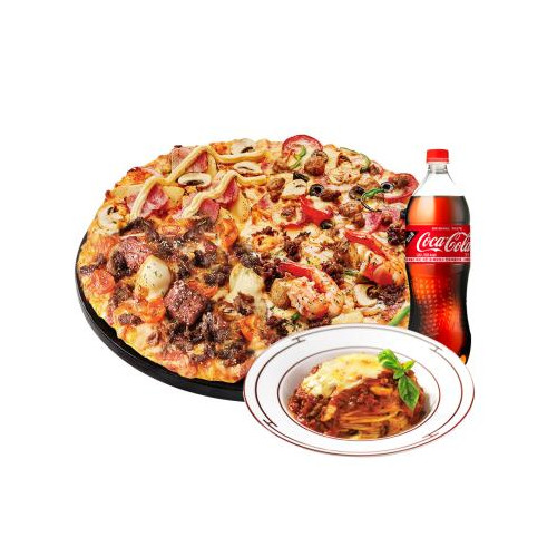 도미노피자 베스트콰트로 피자L + 뉴치볼 + 콜라1.25L