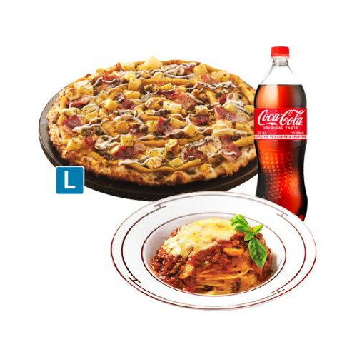 [413] (오리지널)우리고구마 피자 L + 뉴치볼스파게티 + 콜라1.25L
