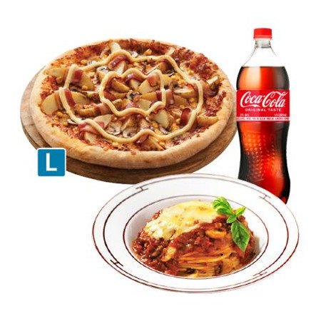 도미노피자 포테이토오리지널L+ 뉴치볼스파게티+콜라1.25