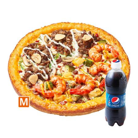 미스터피자 새우천왕M+콜라500