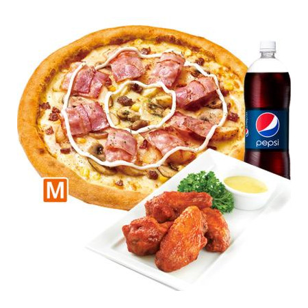 미스터피자 포테이토M+핫윙4+콜라1.25